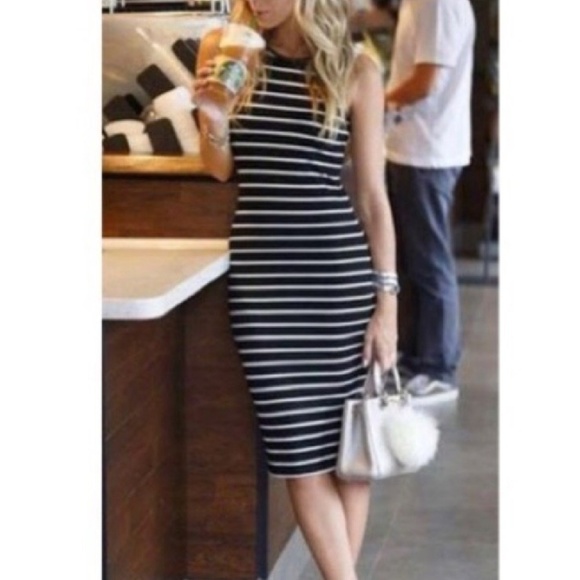 Fashionomics Dresses & Skirts - Midi in stripes dress